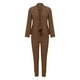 thumbnail image 3 of Conjunto de traje de dos piezas con solapas para mujer: chaqueta de manga larga y pantalones, corte ajustado, color liso, atuendo de invierno para la oficina, 3 of 6