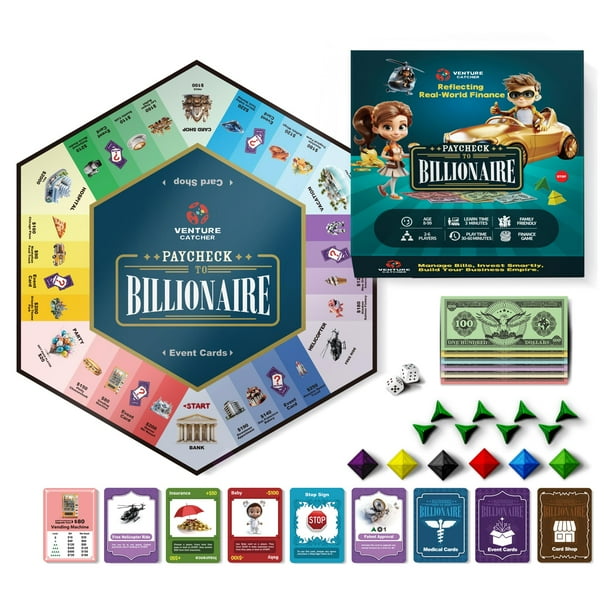 Juego de mesa Paycheck to Billionaire Financial Education 8+