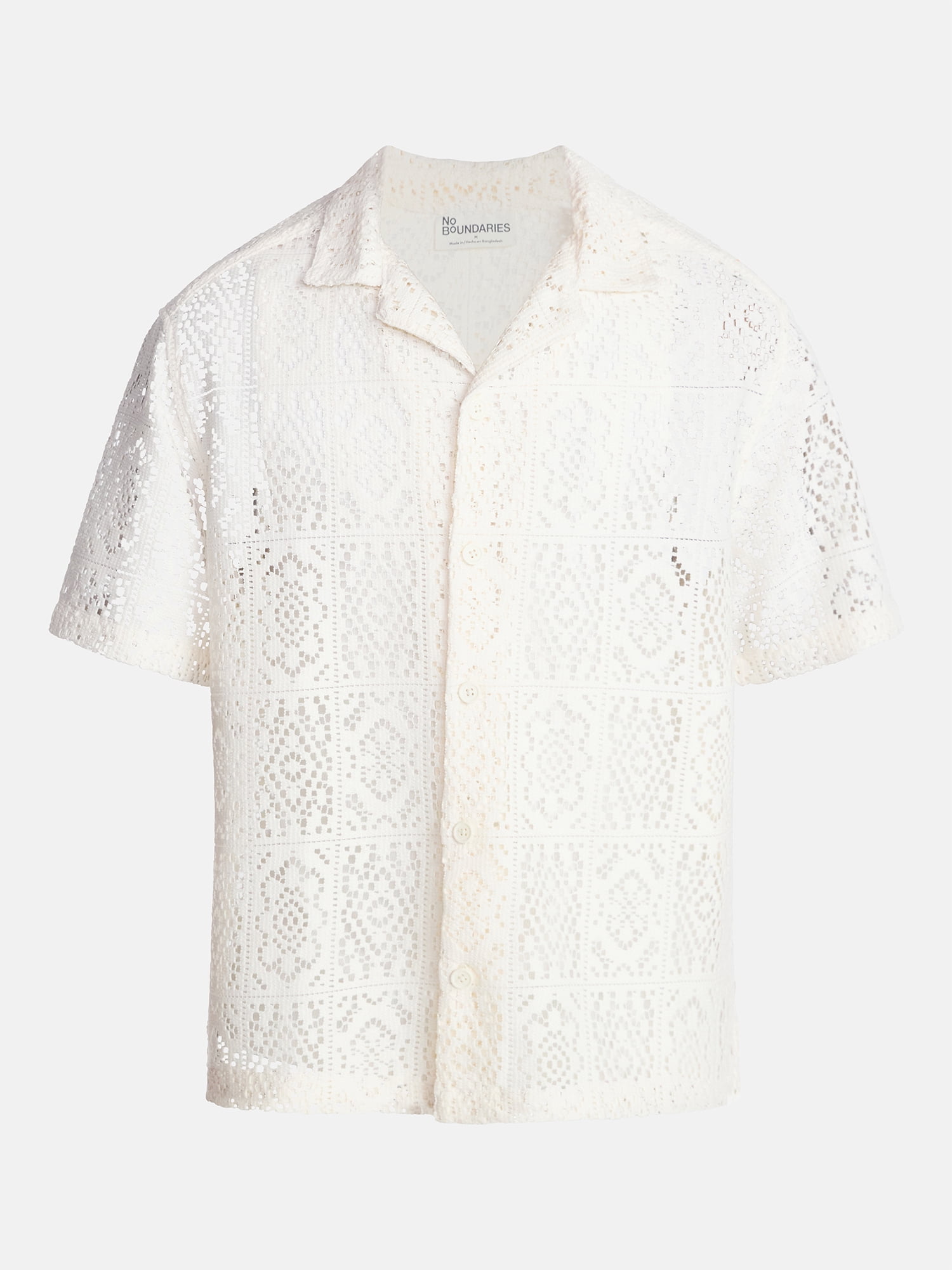 No Boundaries Crochet Shirt with Short Sleeves, Men's XS-4XLT