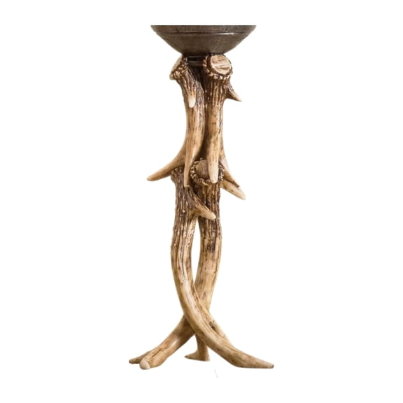 Rustic Faux Deer Antler Candle Stick Holder Pillar Candle Cabin Lodge Decor