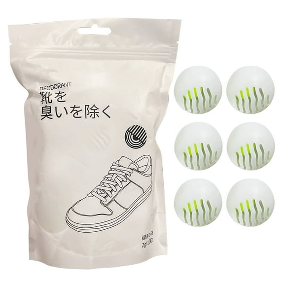 Shoe Smell Balls, 6pcs Odor Balls Freshener Portable Sneaker Ball, Multifunctional Natural Foot Care Scent Ball for Sneakers, Cabinet, Wardrobe, Shoes, Boots, Socks