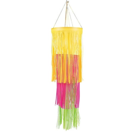 Neon Fringe Chandelier - Party Decor - 1 Piece