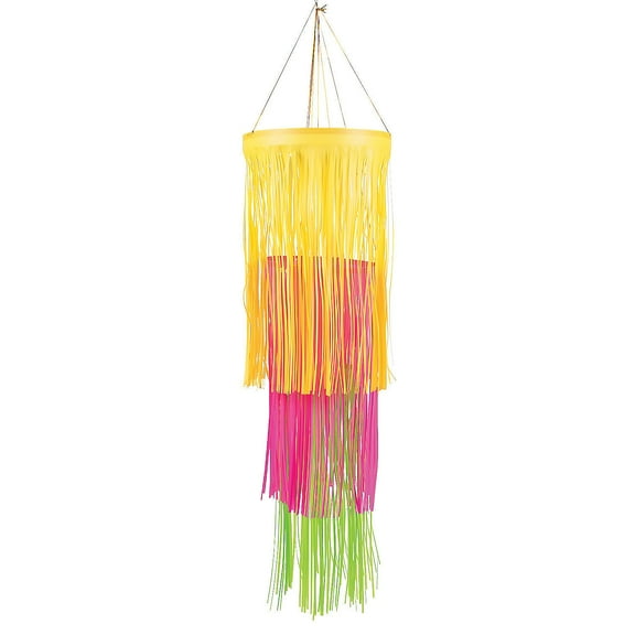 Neon Fringe Chandelier - Party Decor - 1 Piece