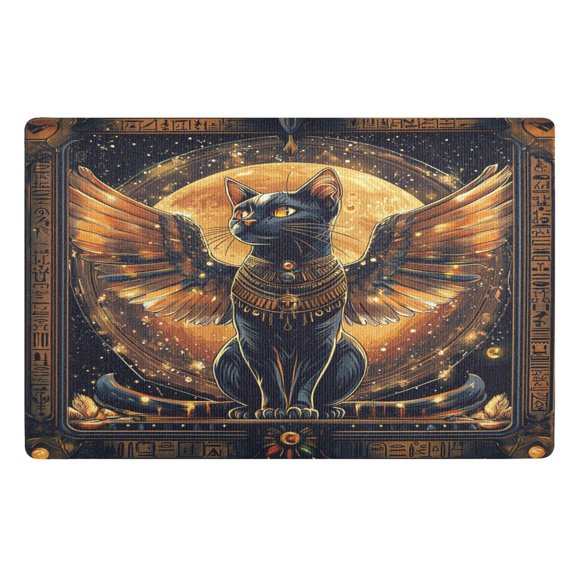 BZSMCE Floor Mats 32x20in Black Wing Cat Creativity Doormats