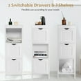 thumbnail image 5 of Giantex Narrow Storage Bathroom Cabinet, Freestanding Floor Cabinet w/2 Removable Drawers, White, 5 of 8