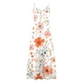 thumbnail image 4 of TMOYZQ Women's Summer Maxi Dress Casual V-Neck Sleeveless Bohemian Art Print Spaghetti Strap Floral Long Maxi Dress, 4 of 5