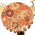 thumbnail image 5 of Odenmar Daisy Floral Round Tablecloth 60 Inch, Farmhouse Waterproof Table Cover, Rustic Flower Design for Dining Table, Kitchen, Party Indoor Outdoor, 5 of 6