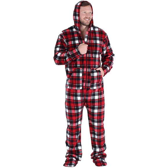 Soft Polyester Christmas Hooded Onesie Pajamas for Men and Women