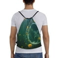 thumbnail image 2 of Kdxio Jelly Fish Print Drawstring Backpack Bag,Waterproof Draw String Back Sack, Gym Drawstring Bags Swim Bag For Unisex, 2 of 9