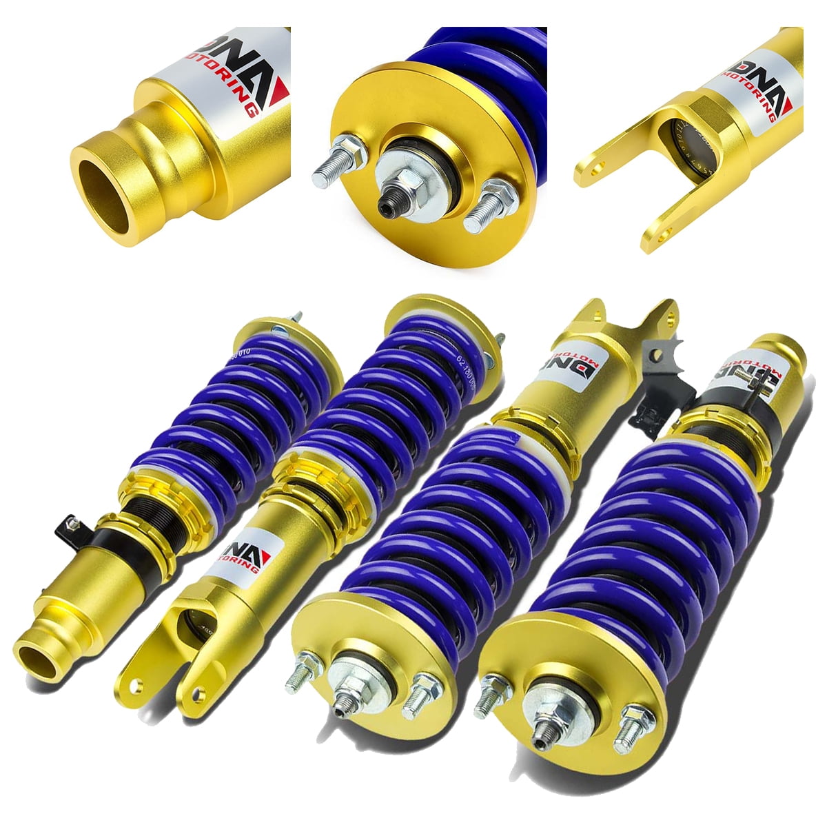 For 88-91 Honda Civic/CRX Gold/Blue Coilover Suspension Strut Damper  Complete Kit
