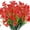 Red, variant on 6 Bundles Artificial Flowers Outdoor UV Resistant Fake Flowers No Fade Faux Plastic Plants Garden Home Wedding Farmhouse Decor(Yellow)