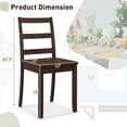 thumbnail image 3 of Giantex Set of 4 Dining Chairs, Space-Saving Armless Chairs w/Solid Rubber Wood Legs,  Ladder Back Side Chairs, Brown, 3 of 5