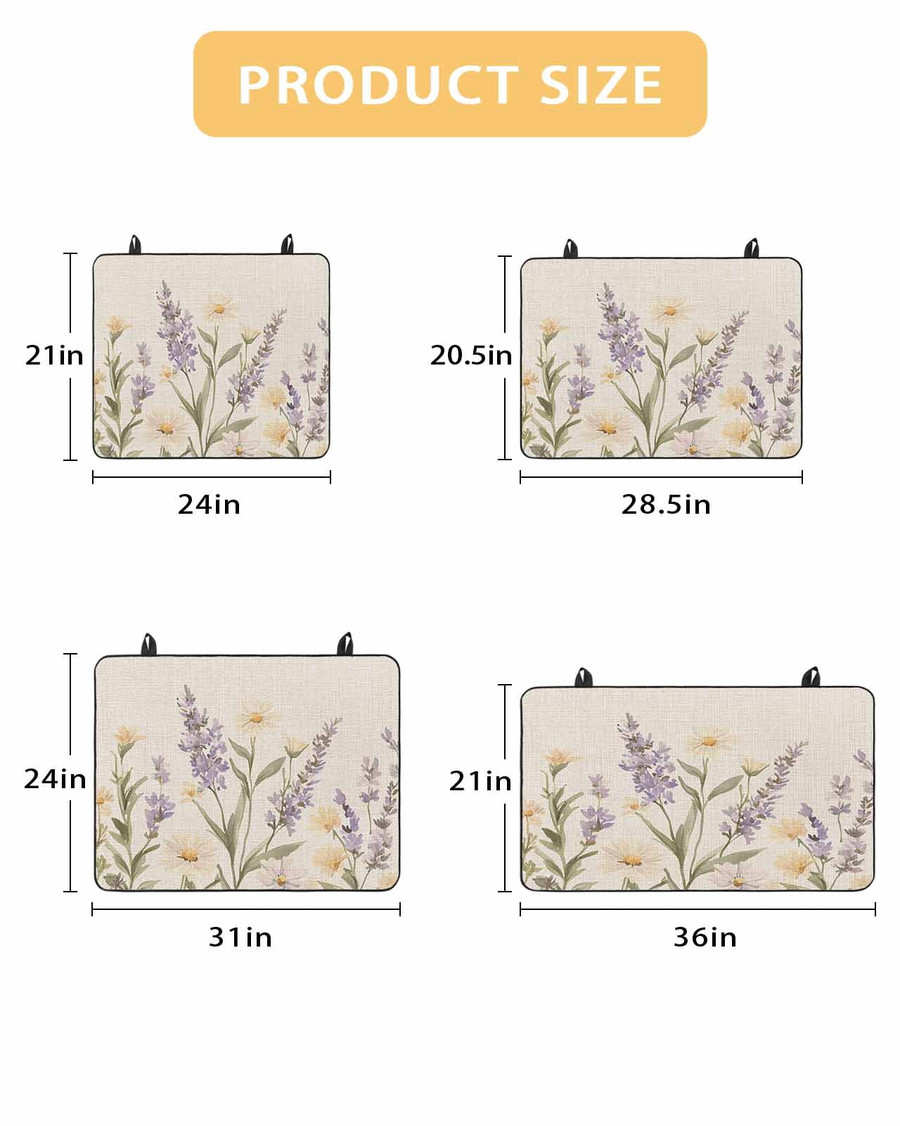 nqOlkjepod Large Induction Cooktop Protector Mat 24"x21", Spring Lavender Stove Top Covers for Electric Stove, Farmhouse Floral Vintage Decorative Stove Burner Cover Mats, Glass Top Stove Cover