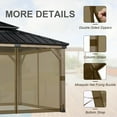 thumbnail image 4 of BPS 12' x 16' Gazebo Universal Mosquito Netting Screen Replacement, 4-Panel Screen Walls with Double Zippers for Outdoor Patio, Brown (Mosquito Net Only), 4 of 8