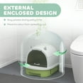thumbnail image 4 of PawHut Cat Litter Box, Enclosed Kitty Litter Box with Lid, Scoop, Green, 4 of 10