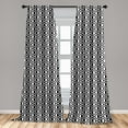 thumbnail image 5 of Ambesonne Black and White Curtains, Lattice Pattern, Pair of 28"x63", Black White, 5 of 5