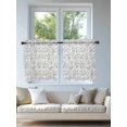 thumbnail image 4 of Boho Gray Flower Tier Curtains 36 Inch Length,Sheer Curtains for Bedroom Living Room Window Vintage Farmhouse Leaf Spring Plant Voile Drapes Kitchen Curtains Small Half Window 27.5"x36" 2 Panels, 4 of 7