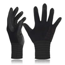 DEXFIT FN330 Black Multipurpose Nitrile Coated Work Gloves (Firm Grip, Durable, X-Small) - 3 Pairs