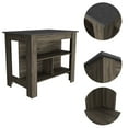 thumbnail image 2 of Kitchen Island, kitchen table 35" H, Four Legs, Three Open Storage Shelves, Dark Brown / Onix, 2 of 5