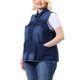 thumbnail image 2 of Women's Plus Size Jean Vest Button Down Turndown Collar Frayed Hem with Cargo Pocket Trucker Denim Vest Black Blue 1X, 2 of 7