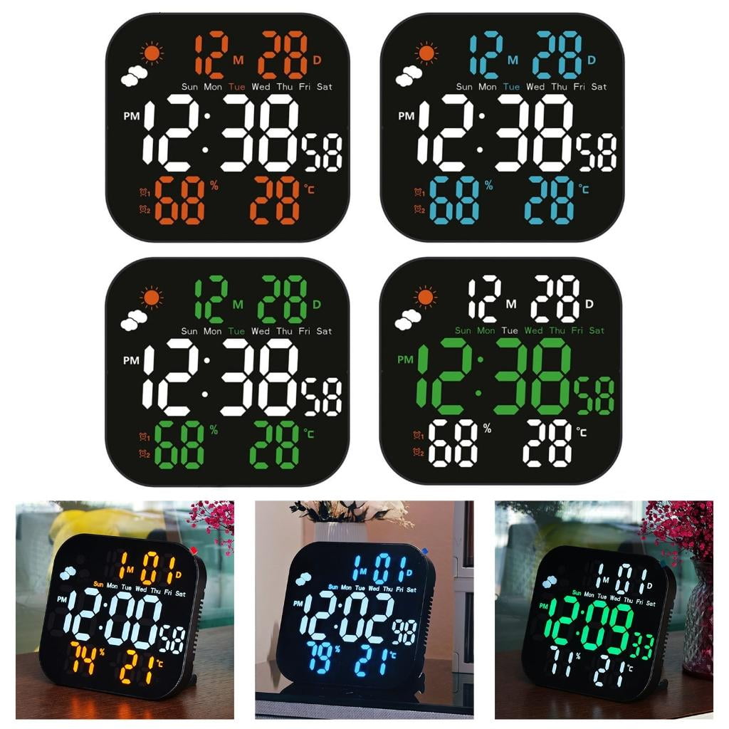 Giaone Large Display Digital Alarm Clock Bedroom Desck Clock with Date Table Clocks
