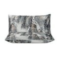 thumbnail image 3 of 3 Pcs Soft Bedding Set, Includes 1 Duvet Cover with Zipper And 2 Pillow Shams,Chinese Art Mountain And River Ink Painting Twin(86"x70"), 3 of 8