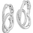 thumbnail image 2 of Sterling Silver Cz Loop Post Dangle Earrings (26.1 X 5.5) Made In Vietnam qe15438, 2 of 5