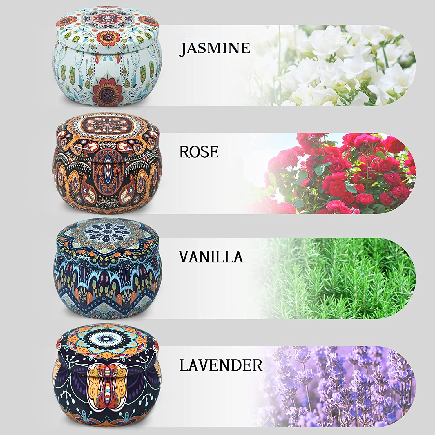Oshine 4-Pack Scented Soy Candles, Natural Fragrance photo 2