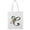 White, variant on Letter C Flower Bouquet Tote Bag - Image by Shutterstock, One Size Cotton Canvas Tote Bag