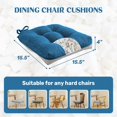 thumbnail image 2 of Chair Cushions for Dining Chairs, Tufted Memory Foam Chair Pads with Non-Slip Backing, Kitchen Seat Cushions with Ties, Washable Seat Pads Set of 4, 15.5" x 15.5" x 4", Navy, 2 of 13