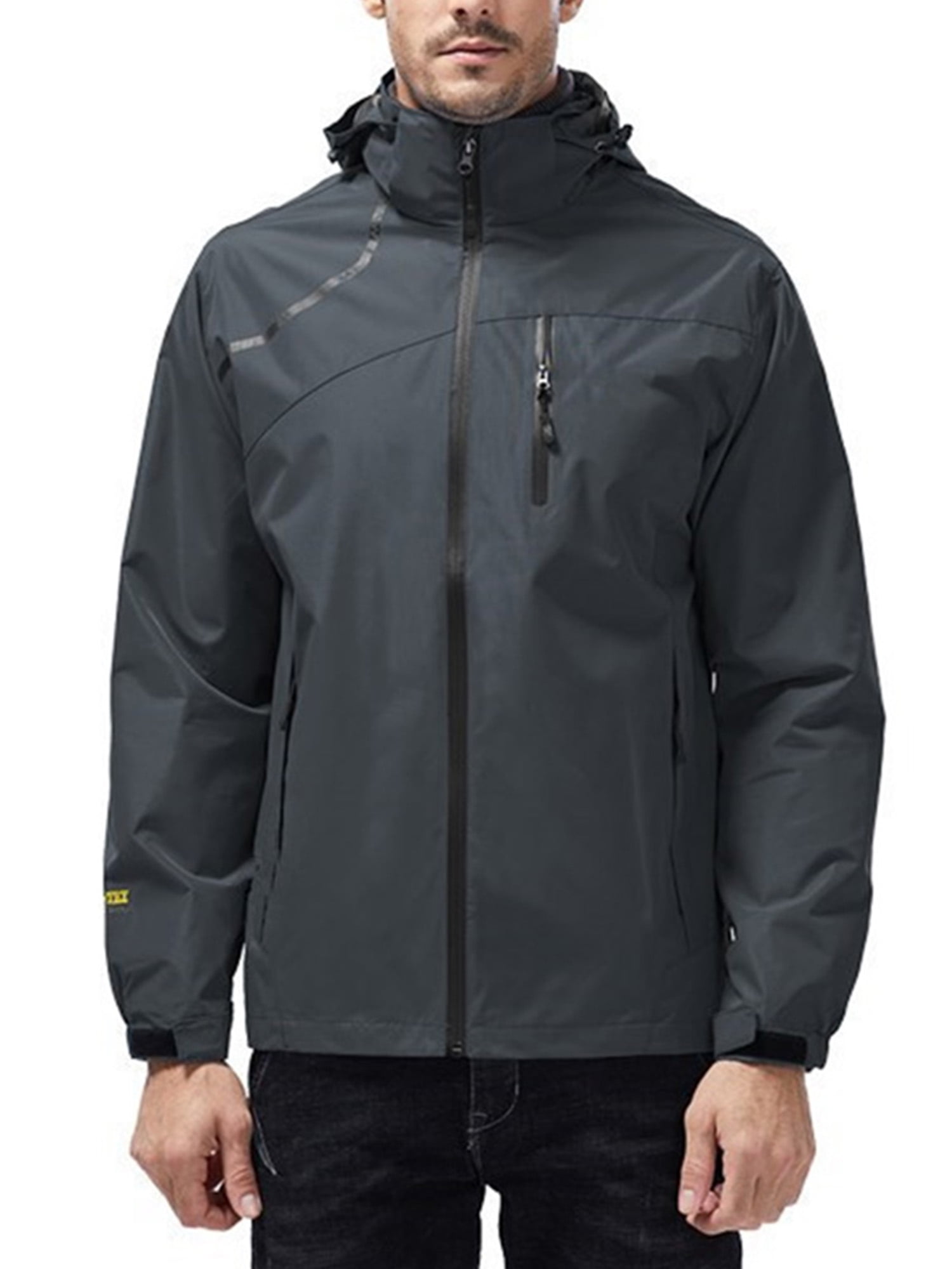 CAMEL CROWN Mens Softshell Fleece Lined Waterproof Windproof Jacket Full Zip Lightweight Athletic Outdoor Hiking Jacket Coat 