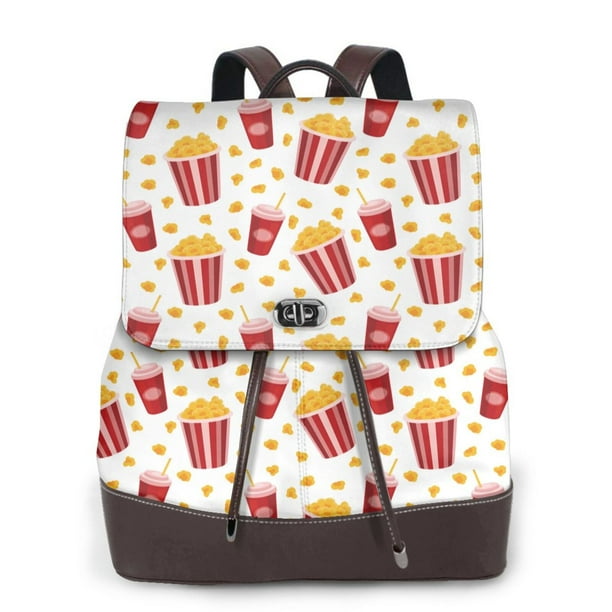 Fotbe Popcorn Mochila Bolso con Estampado para Mujer, Mochila Antirrobo de Nylon Impermeable, Bolsa Ligera de Hombro