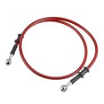 thumbnail image 1 of 100cm 39.37 "Longitud 10mm ID Motocicleta Línea de freno hidráulico Tubo de manguera de aceite 0 ° Cable trenzado de acero inoxidable para ATV Motocross Sport Bikes Red, 1 of 1