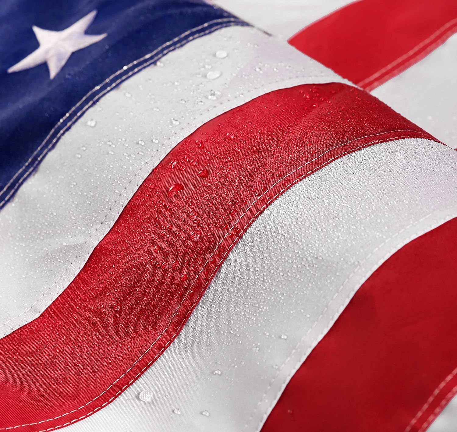 Nylon American Flag 6x10 feet. Premium Large US Flag 6x10 ft. Embroidered Stars and Sewn Stripes - Display with Pride