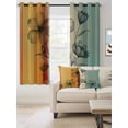 thumbnail image 2 of Floral Orange Blackout Curtains 45 Inches Long for Bedroom,Multicolor Striped Decadent Botanical Flower Thermal Insulated Room Darkening Black Out Window Curtain Panels Grommet Drapes for Living Room, 2 of 8