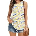 thumbnail image 5 of Women's Summer Tank Tops Pleated Round Neck Sleeveless Tops, 5 of 7