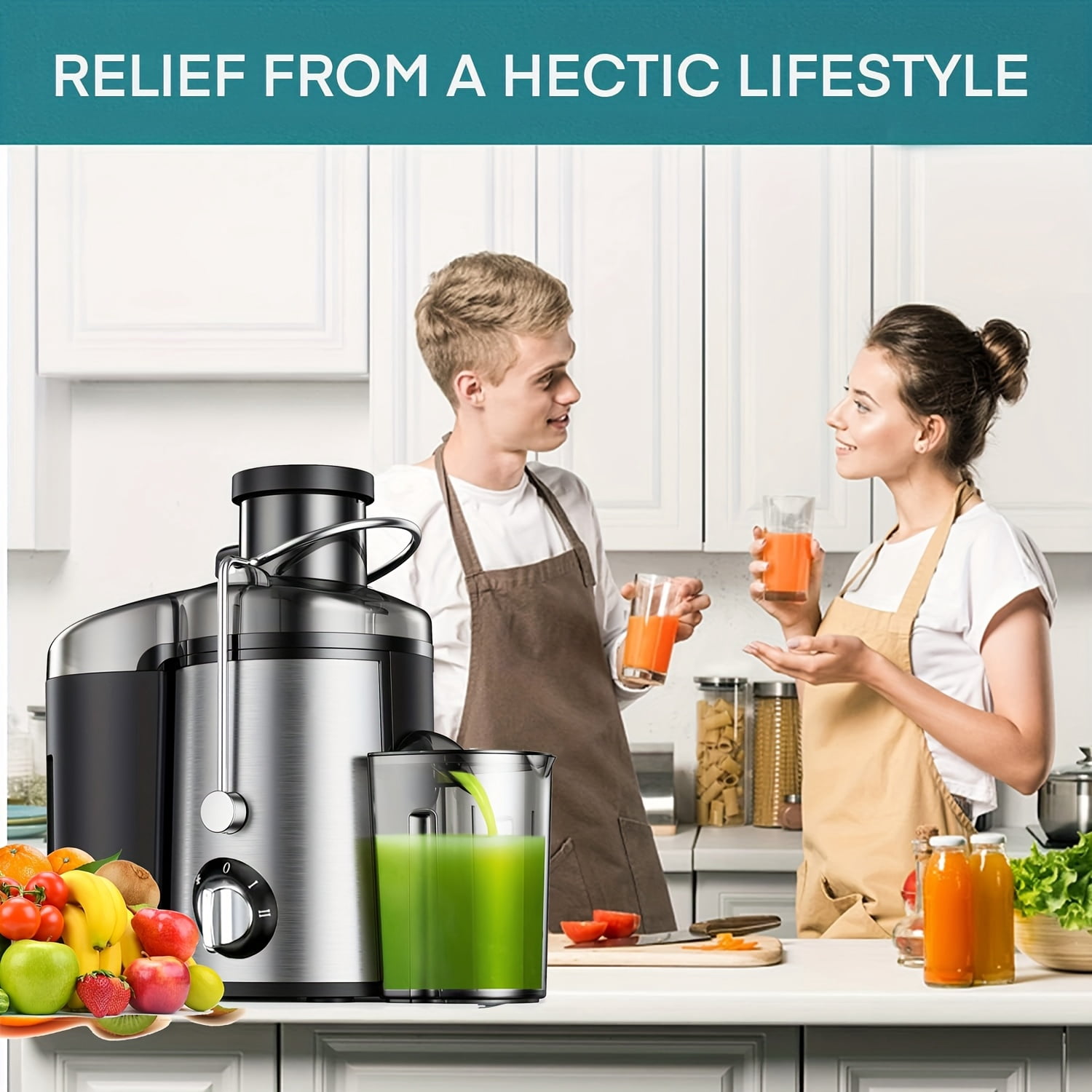 Juicer Machine with 3" Wide Mouth - 3-Speed Centrifugal Juicer Extractor for Fruits and Vegetables, Multi-Function Juice Blender Mixer Food Processor, Easy Clean Detachable, High Juice Yield Fast Jui