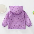 thumbnail image 3 of WhouRiu Infant Boy Girl Outdoor Jacket Floral Prints Zip Up Hooded Jacket Child Loose Breathable Windbreaker Jackets Purple,Sized 12-18 M, 3 of 3