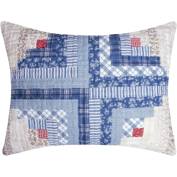 Greenland Home Fashions Cottage Cabin Finely Stitched Calico Pillow Sham, Standard 20x26-inch