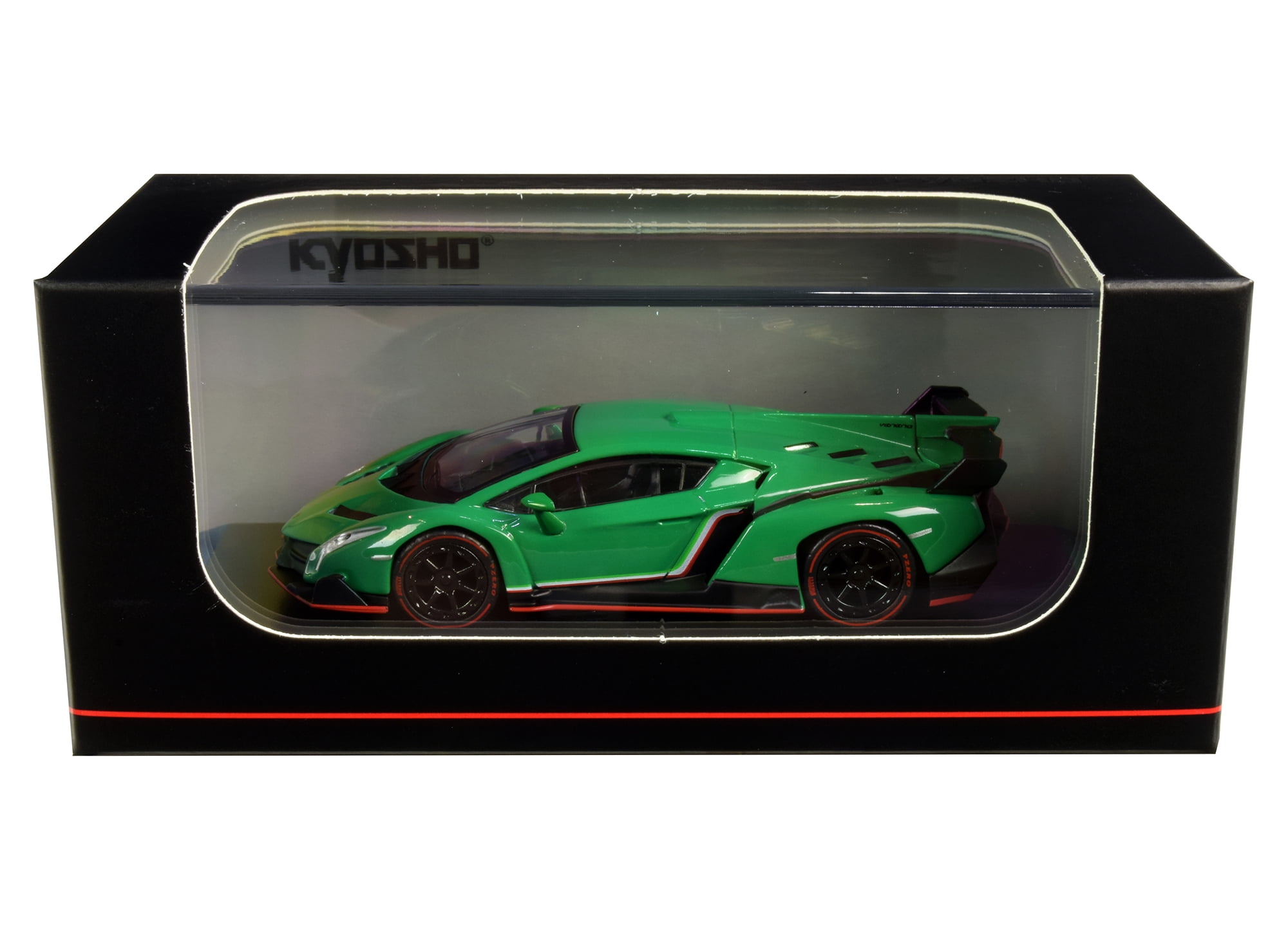 Lamborghini Veneno Green with Red Line 1/64 Diecast Model