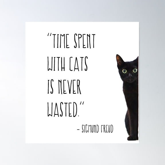 Time Spent With Cats Is Never Wasted Poster Wall Art, Modern Wall Decor For Living Room Bedroom, 8x12 UNFRAMED