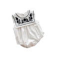 thumbnail image 2 of LYMAYTER ‌3-24M Newborn Baby Girls Bubble Romper Summer Ruffle Sleeveless Embroidery Vintage Bodysuit‌, 2 of 8