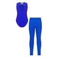 thumbnail image 2 of inlzdz Sleeveless Shiny Rhinesstone Gymnastics Letoard for Girls Ballet Dance Bodysuit with Leggings Blue 16, 2 of 7