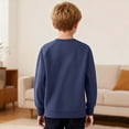 thumbnail image 6 of Boys' Long Sleeve Tops Waffle Knit Spring Fall Clothes Lightweight Casual Henley Plain Pullover Raglan Sweatshirt (7 Years, Navy), 6 of 7