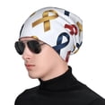 thumbnail image 6 of Adult Knitted Cap 11 X 10.6 In Two-Layer Design Breathable Light Dry And Easy Care Covering All Antiskid Anti-Wrinkle Cancer Awareness Ribbon Pattern - Metallic Elegance (1), 6 of 8
