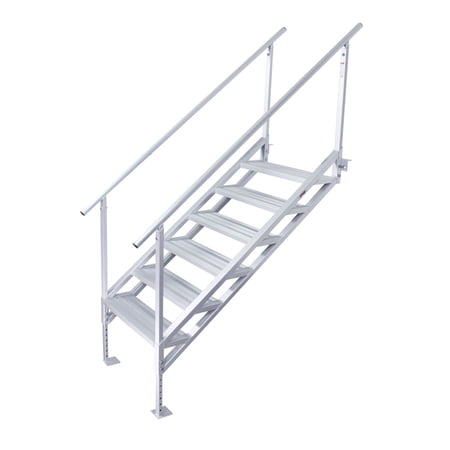 Extreme Max Jumbo-Tread Universal Mount Stairs with Railing