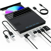 External CD/DVD Drive for Laptop,7 in 1 USB Ultra-Slim Portable CD/DVD Player Burner, cd writer external SD TF CD ROM Compatible with External DVD Player for Windows 11/10/8/7 Linux