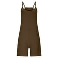 thumbnail image 6 of Yghzkop Women's Summer Sleeveless Short Romper Jumpsuit Solid Color Casual Straps Comfort Fit Beach Cover Up Resort Wear Lounge Outfit Nightwear, 6 of 6