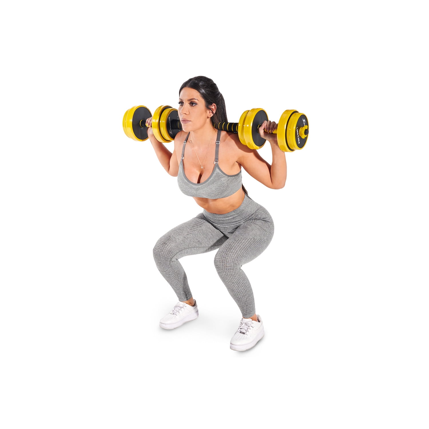 ProsourceFit Adjustable Dumbbell & Barbell Weight Set, 2-in-1 Free Weights Available 22 LB to 55 LB