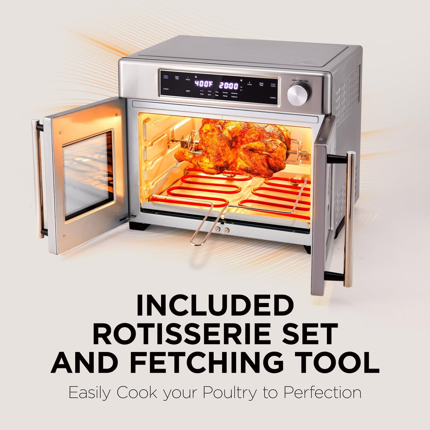 Ivation Dual Zone 10-in-1 Air Fryer & Toaster Oven - Up to 450°, 1800W Temperature Control